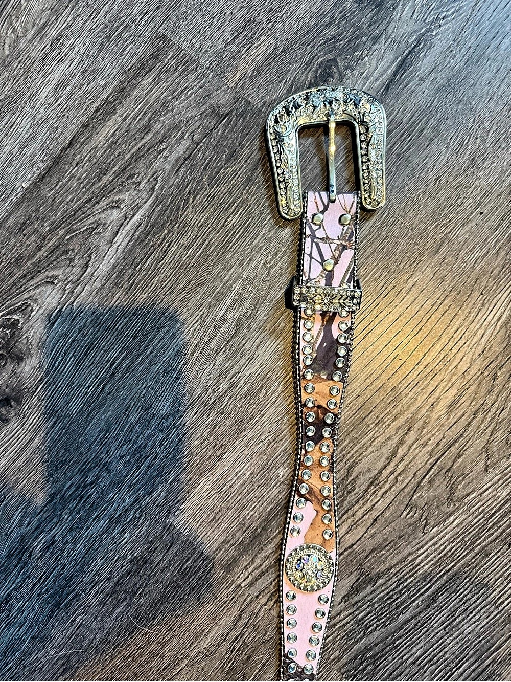 Pink Camo Bling Belt